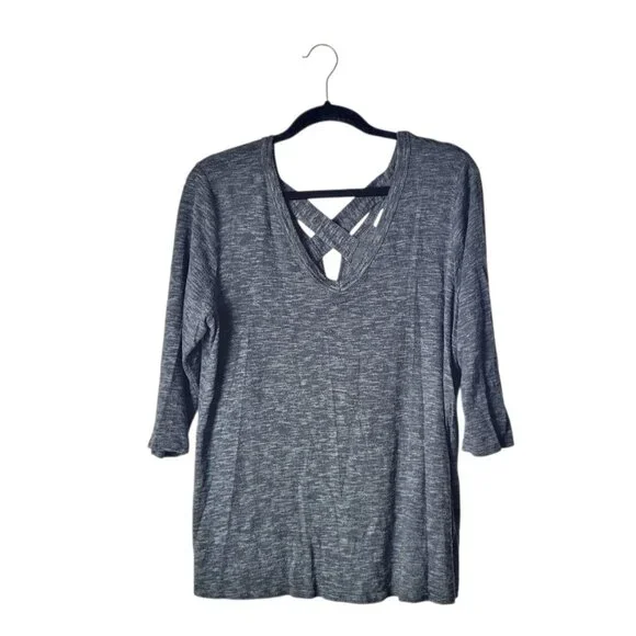 Kaleigh V-Neck Strappy Back Blouse - Picture 1 of 7